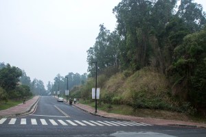 View of break in earth