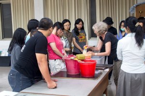 Sophomore Watching Jane make paper