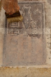 jane putting paper to dry for Boston Don't Dump Art Installation