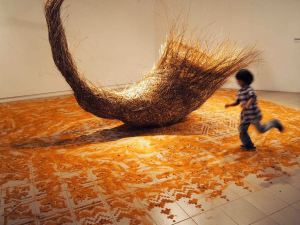 Sculpture installation by Yc-chu Kang created during residency in Thailand