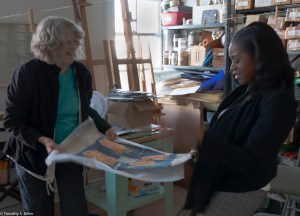 Angela looking at dried square IMG_3533