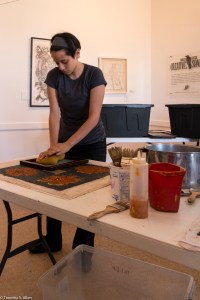 Anna couching last poppy for block IMG_3843