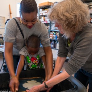Donnie making blue paper for quilt block IMG_3866